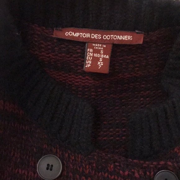 Comptoir Des Cotonniers Knit Sweater Navy/Red -XS - Picture 4 of 11
